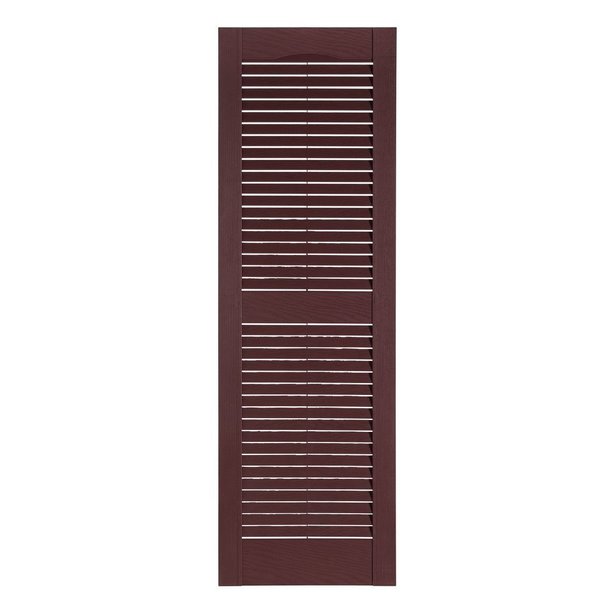 Perfect Shutters 15 Inch x 51 Inch Louver Exterior Vinyl Shutter, PR LVR-15-51-260